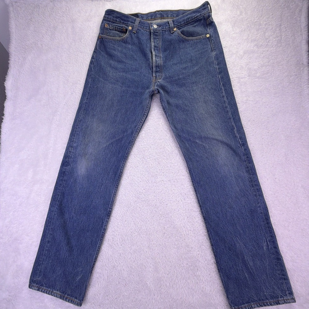 Vtg 90s USA Levis 501 Button Fly Jeans Mens 36x32 (Fit: 34x31.5) 100% Cotton ✅